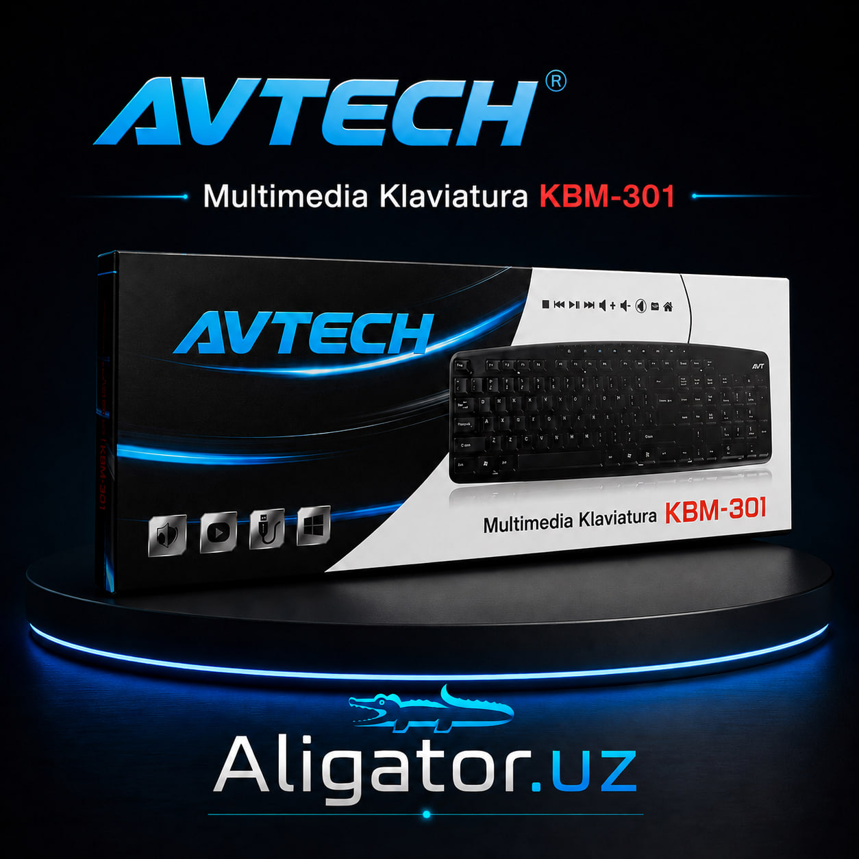 Simli Multimedia Klaviatura AVT KBM-301 USB